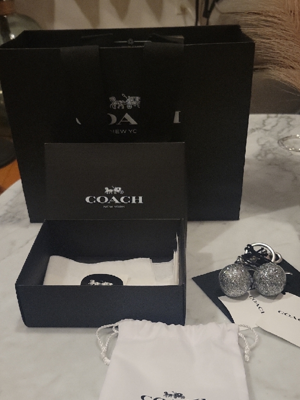 NWT Coach Silver Glitter Cherry Bag Charm - Picture 5 of 5